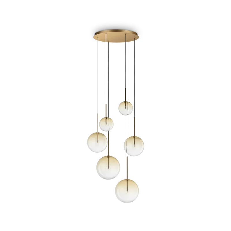 Suspension EQUINOXE 6 verres ambrés