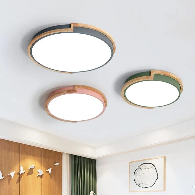 Plafonnier LED Chambre Adulte en Bois – Forme Z Originale, 3 Coloris