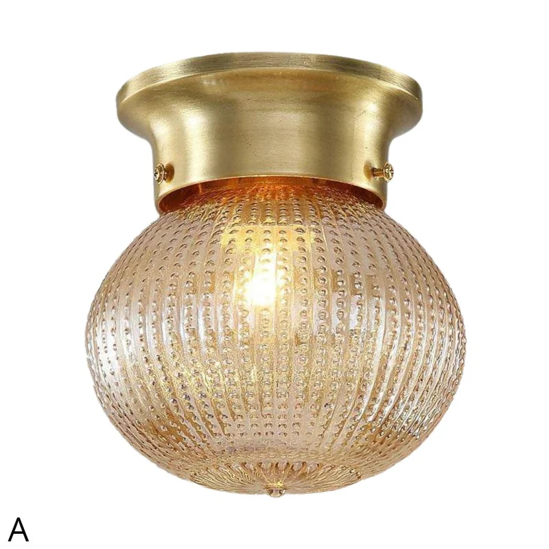 Plafonnier Bronze Doré Verre Teinté – Rétro Chic pour Salon
