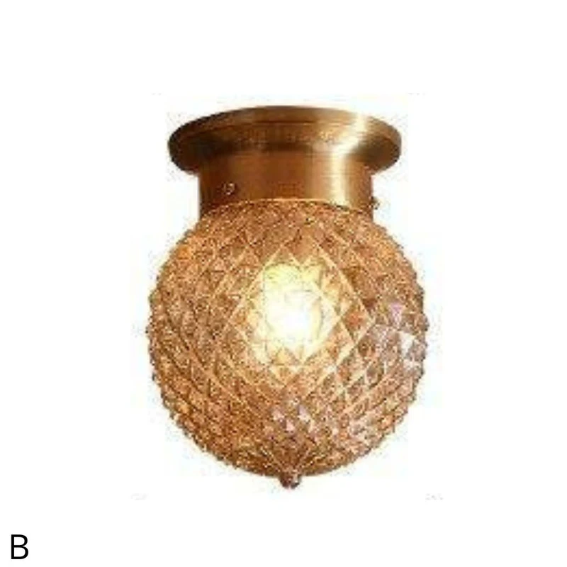 Plafonnier Bronze Doré Verre Teinté – Rétro Chic pour Salon
