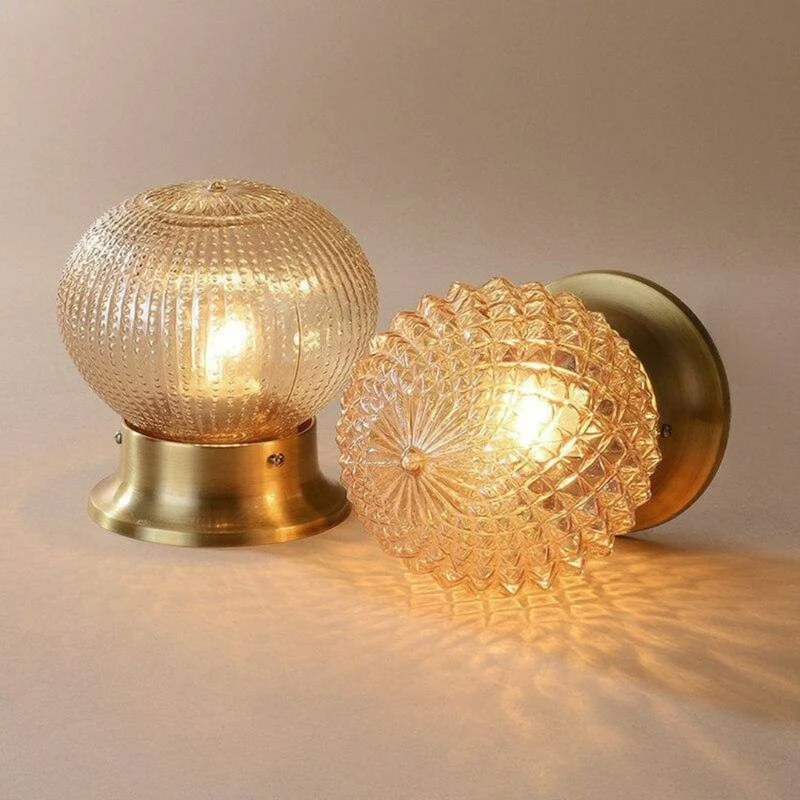 Plafonnier Bronze Doré Verre Teinté – Rétro Chic pour Salon