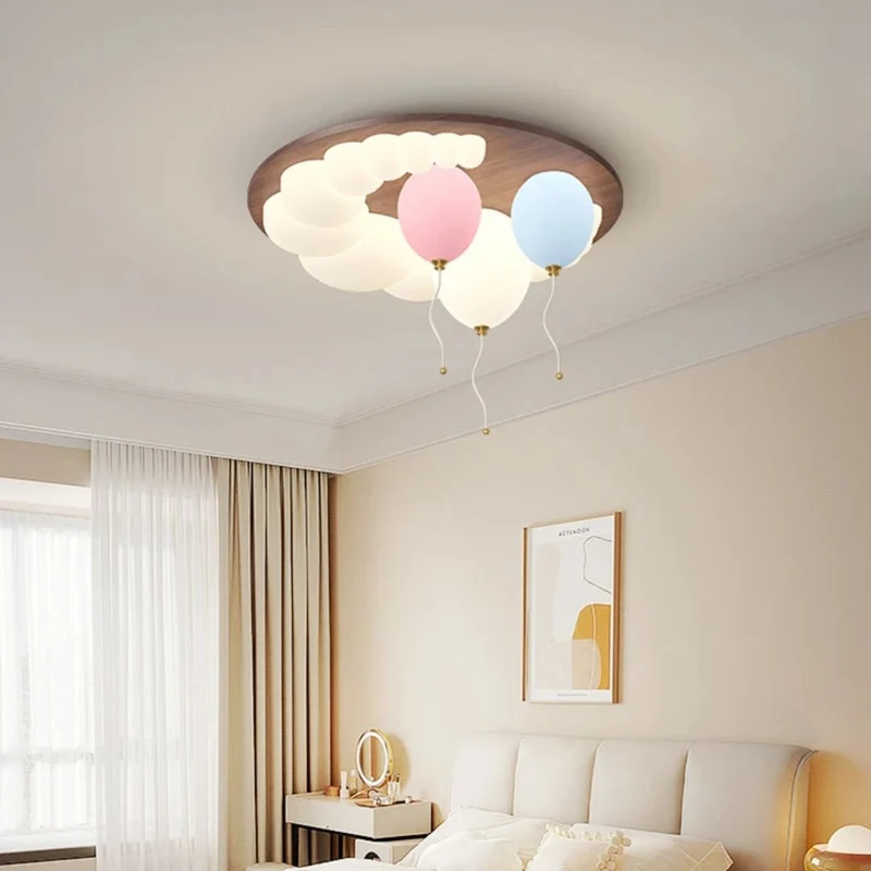 Plafonnier Boule Blanche Nordique Enfant – Ballons Décoratifs Sécurisés