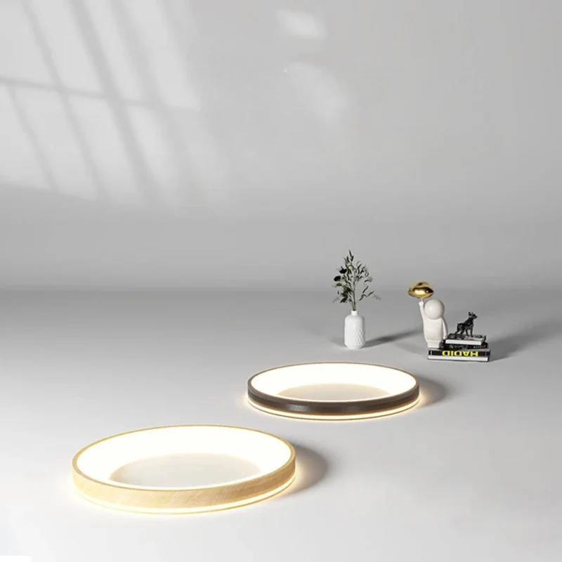 Plafonnier Salon Scandinave Circulaire – Cœur Bois, Diffusion Homogène