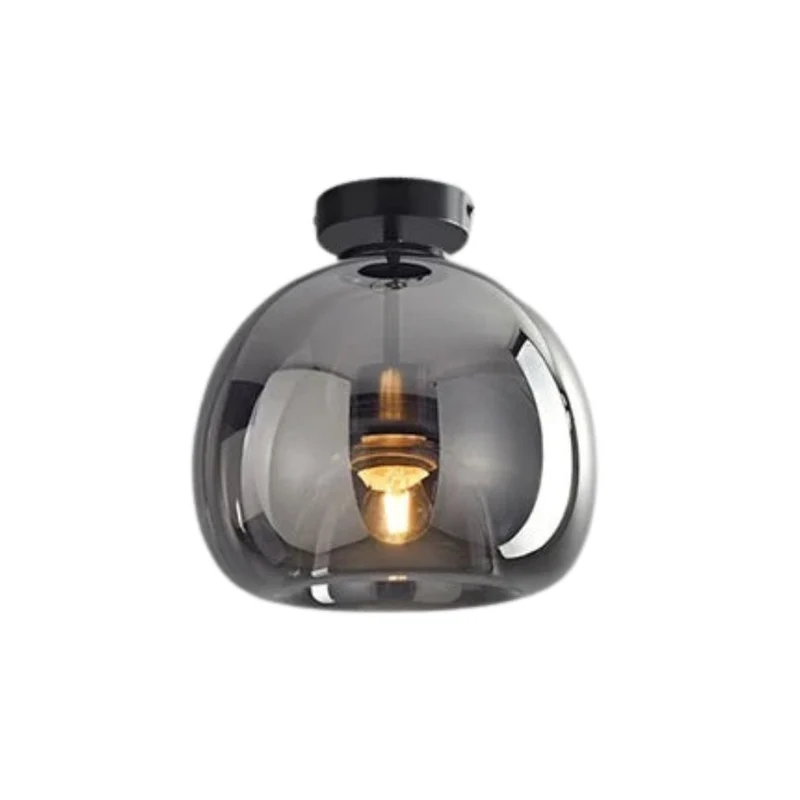 Plafonnier Verre Art Déco Gris ou Cognac – Éclat Subtil, Hauteur Réglable
