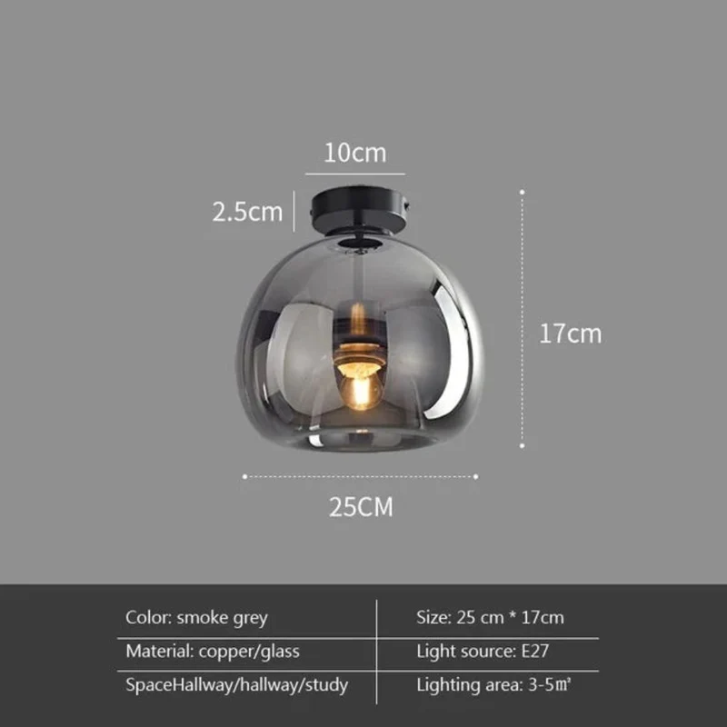 Plafonnier Verre Art Déco Gris ou Cognac – Éclat Subtil, Hauteur Réglable