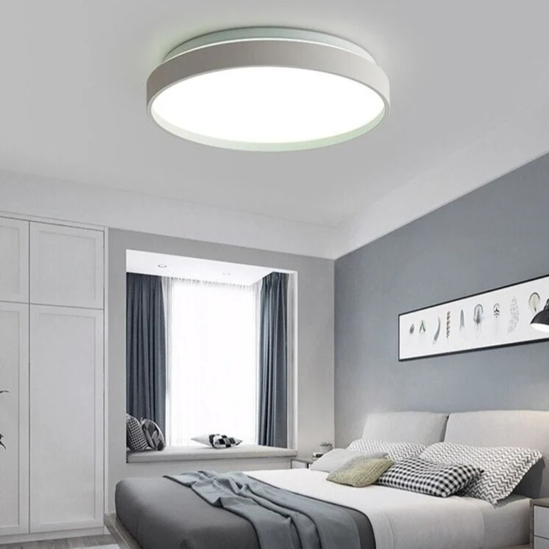 Plafonnier de Cuisine Rond Moderne – 4 Couleurs, Puissance Ajustable