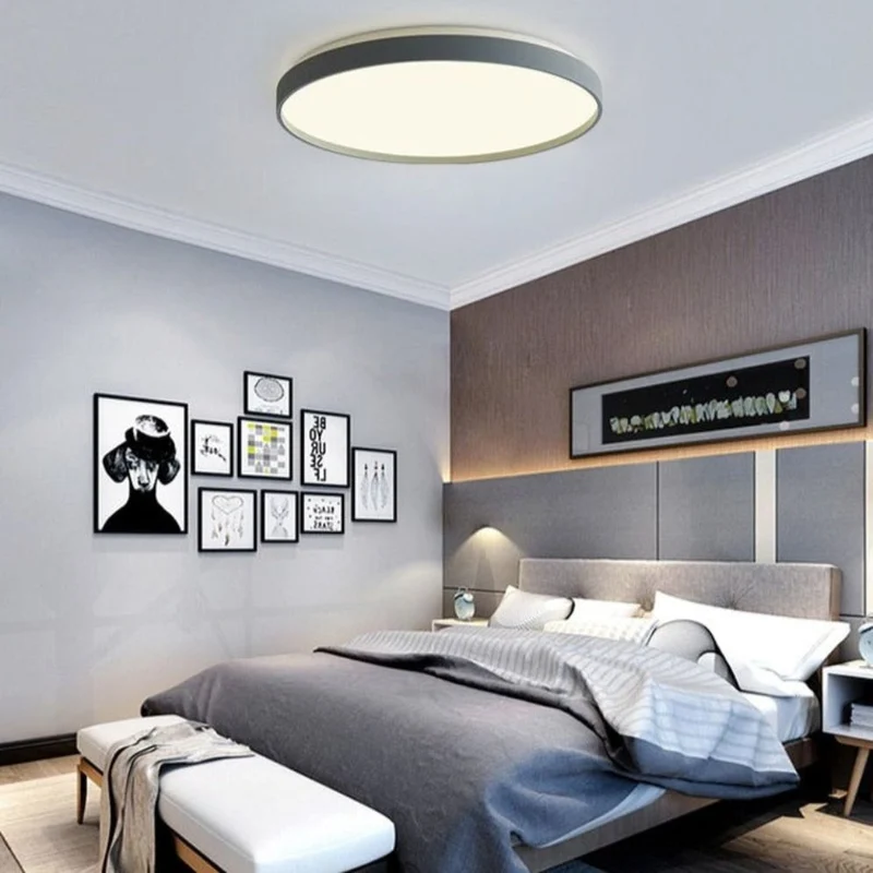 Plafonnier de Cuisine Rond Moderne – 4 Couleurs, Puissance Ajustable