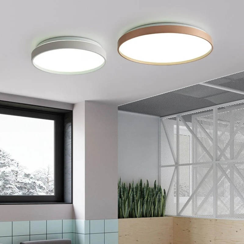 Plafonnier de Cuisine Rond Moderne – 4 Couleurs, Puissance Ajustable