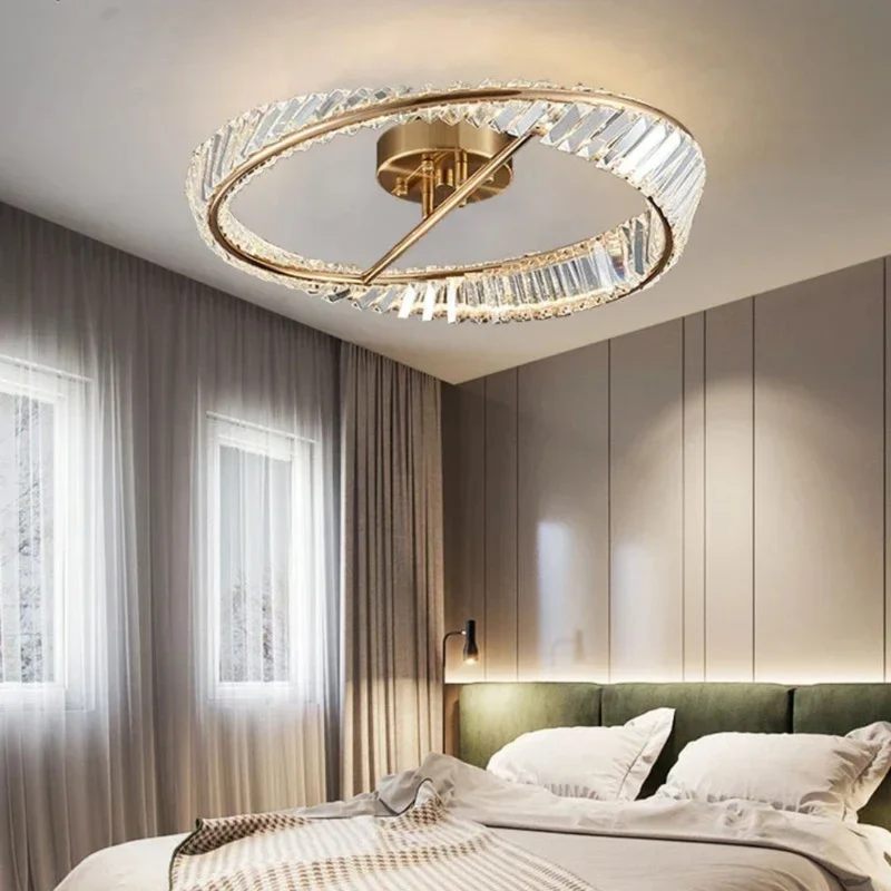 Plafonnier Cristal Rond Nordique – Reflets Scintillants Chambre Salon