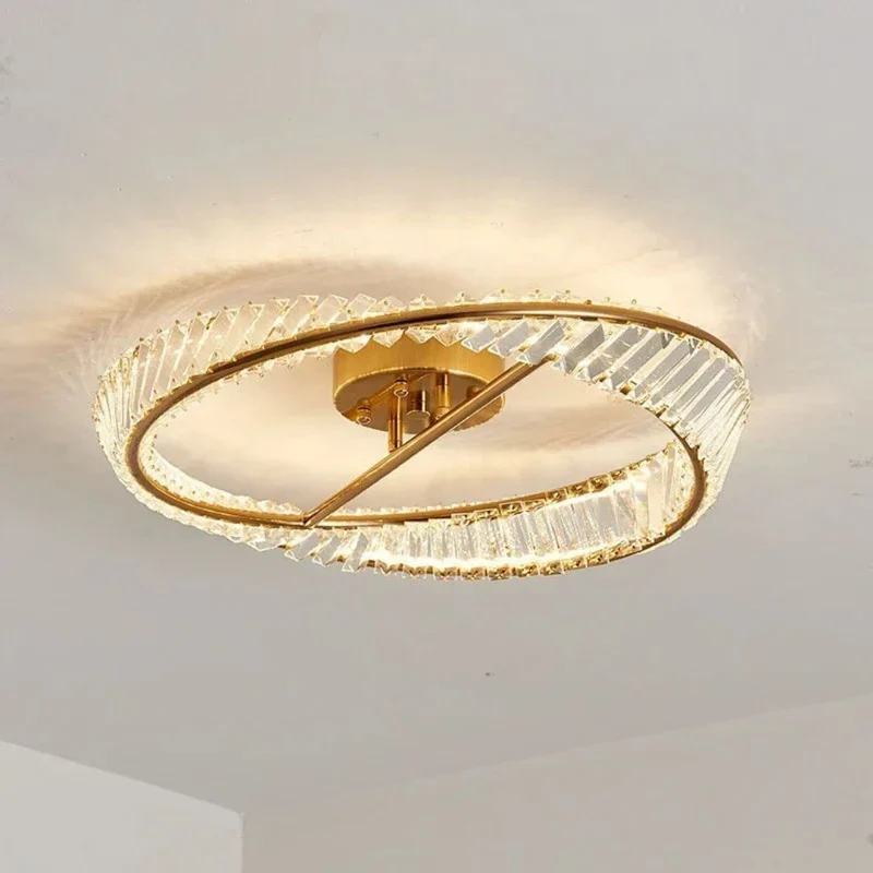 Plafonnier Cristal Rond Nordique – Reflets Scintillants Chambre Salon