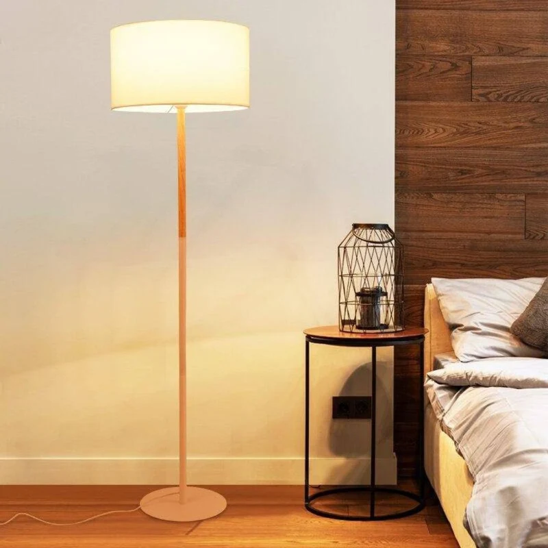 Lampadaire Scandinave Rustique en Bois – Idéal Chevet, 5W Basse Conso
