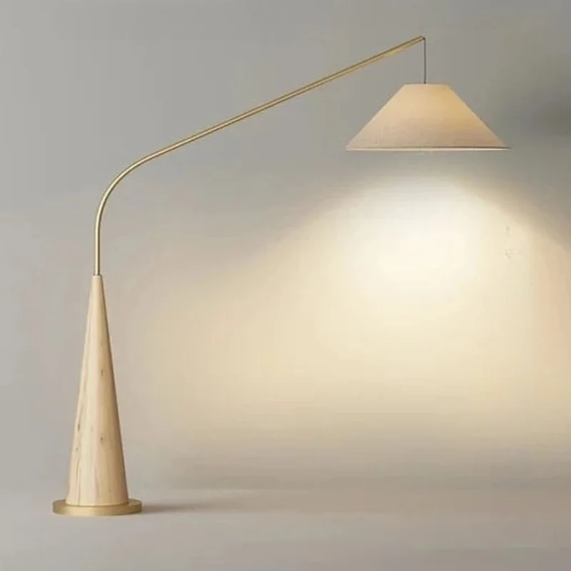 Lampe sur Pied Blanche Style Japonais – Bois Clair ou Marron, Arquée