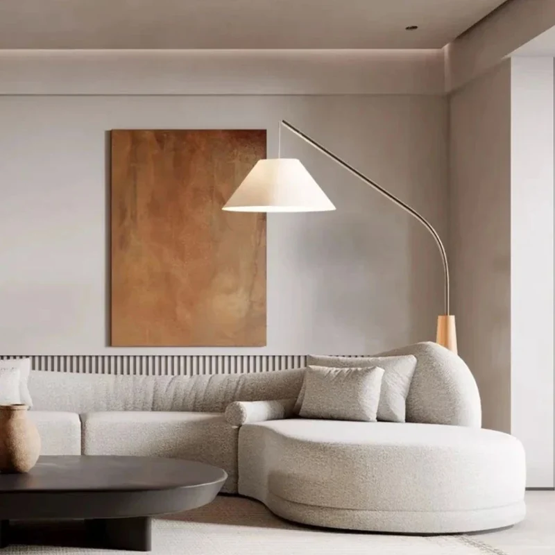 Lampe sur Pied Blanche Style Japonais – Bois Clair ou Marron, Arquée