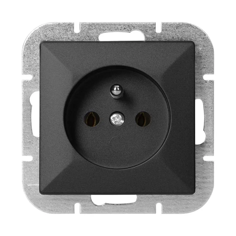 Prise Encastrée 2P+T 16A 250V - Noir