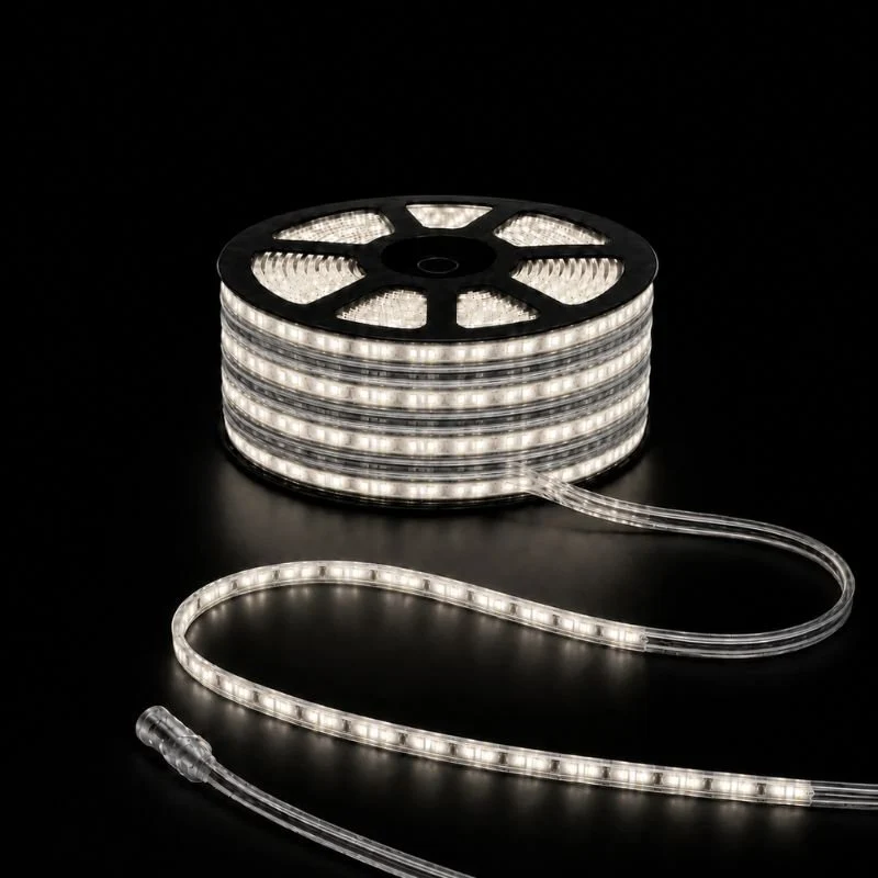 Ruban LED Tunnel 150M 2835 220V AC 9W/m IP65 120 LED/m (3 rubans 50M raccordable + alimentation)