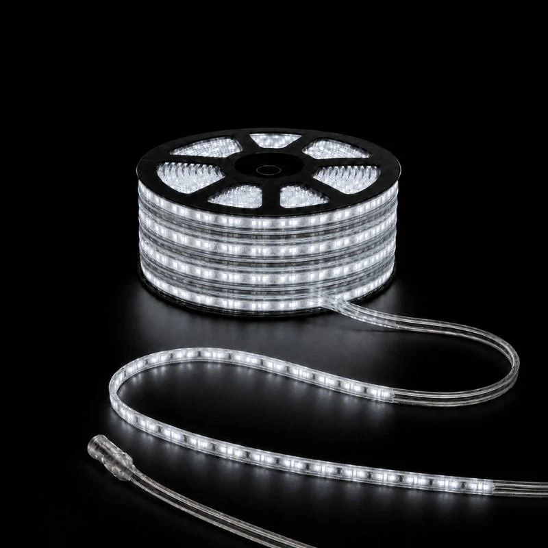 Ruban LED Tunnel 150M 2835 220V AC 9W/m IP65 120 LED/m (3 rubans 50M raccordable + alimentation)