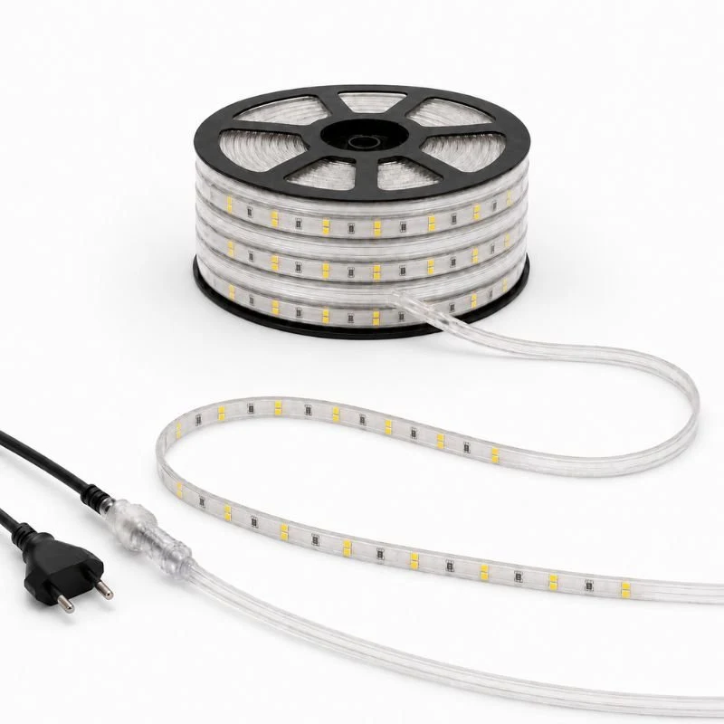 Ruban LED Tunnel 150M 2835 220V AC 9W/m IP65 120 LED/m (3 rubans 50M raccordable + alimentation)