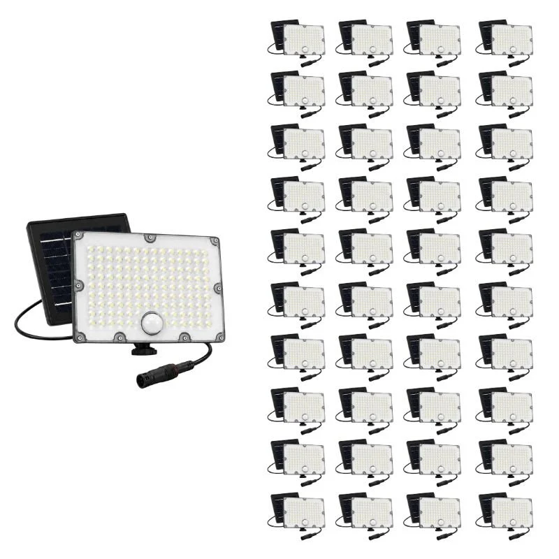 Pack de 40 - Projecteur Led Solaire Extérieur 9W IP65 3-CCT Détecteur de Lumière et de Mouvement