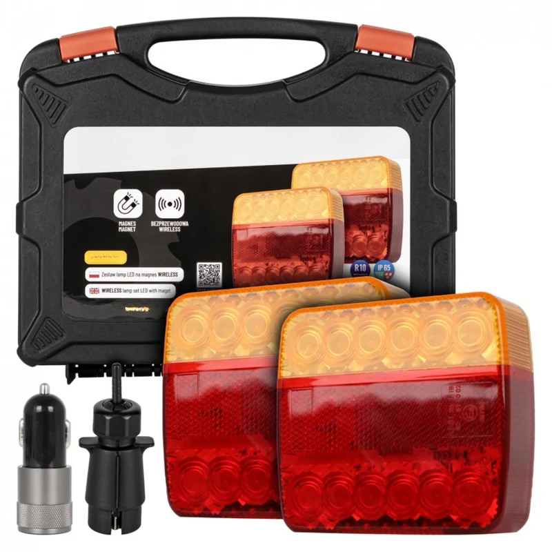 Kit d'éclairage sans fil 12 V pour remorque, fixation magnétique / 7 pôles