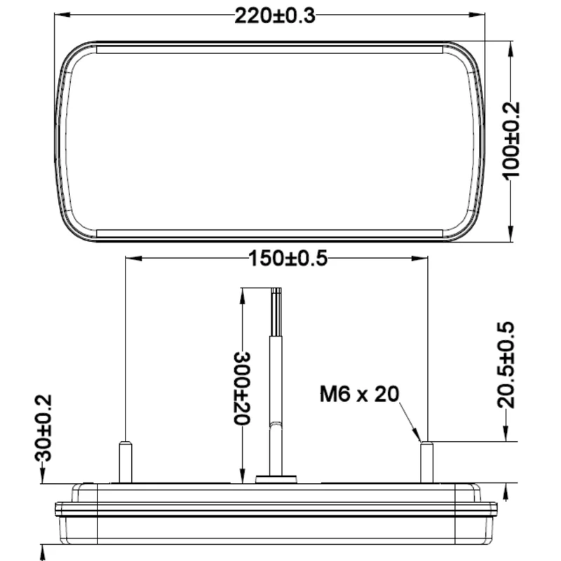Feux de remorque rectangulaires à DEL / Ensemble de 2