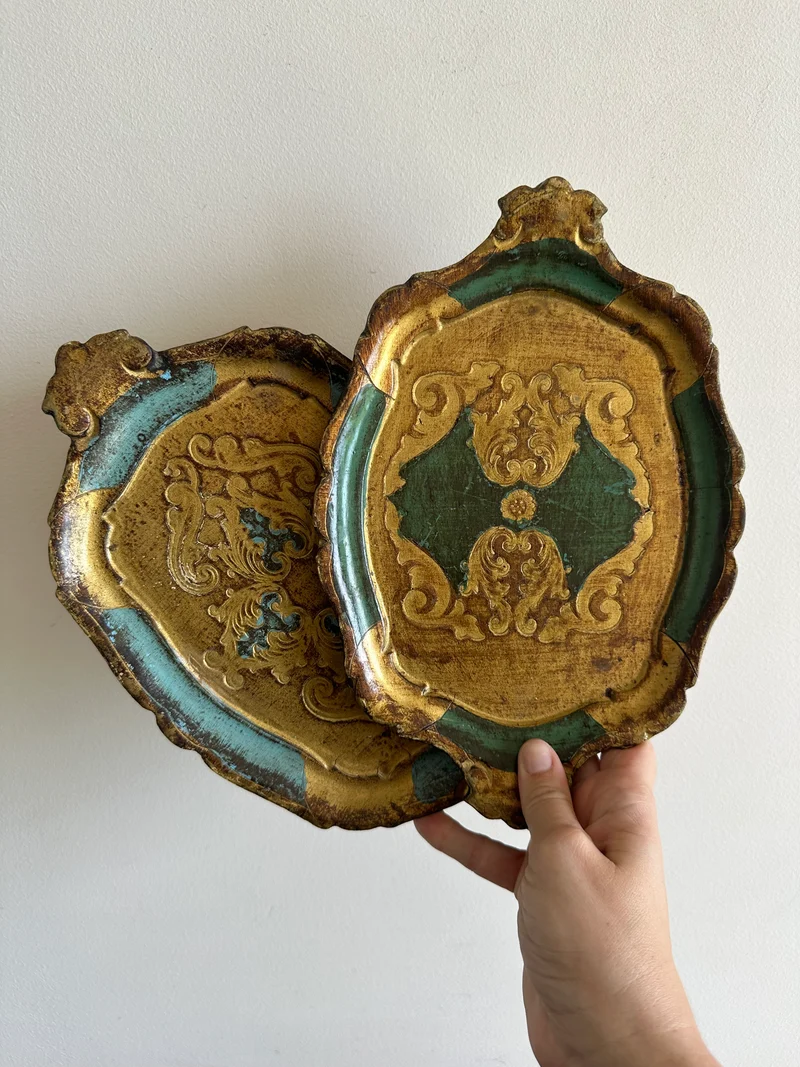 Plateaux florentins en bois taille mini