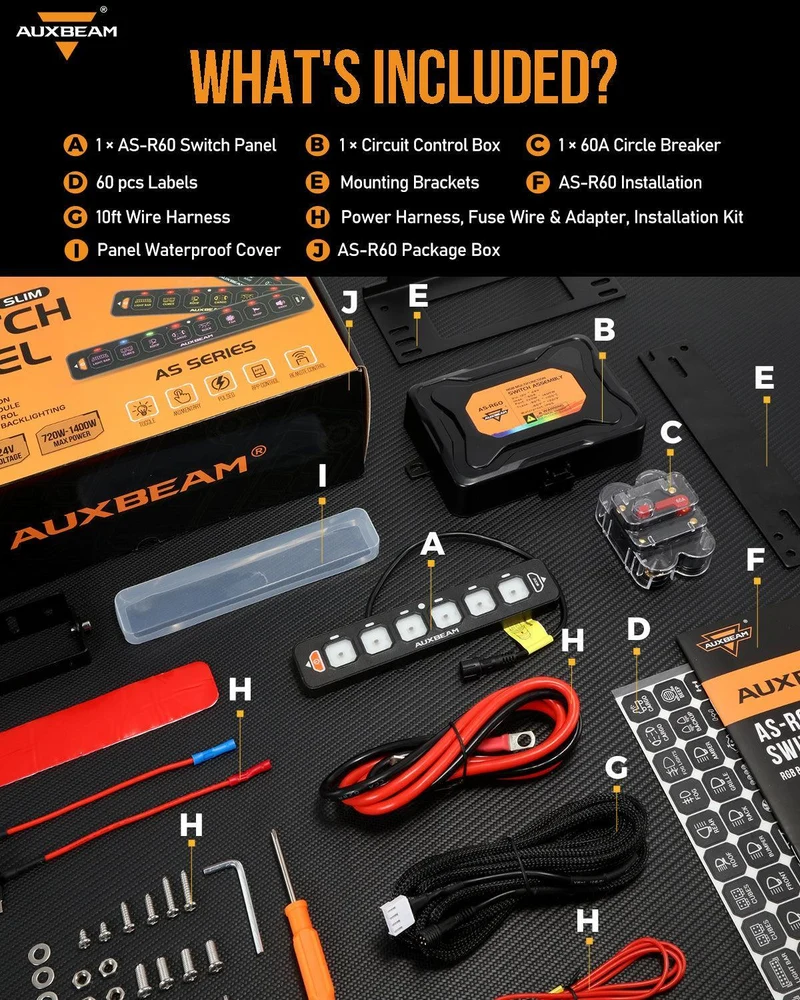 Panneau de commande Auxbeam 6 voies / Slimline