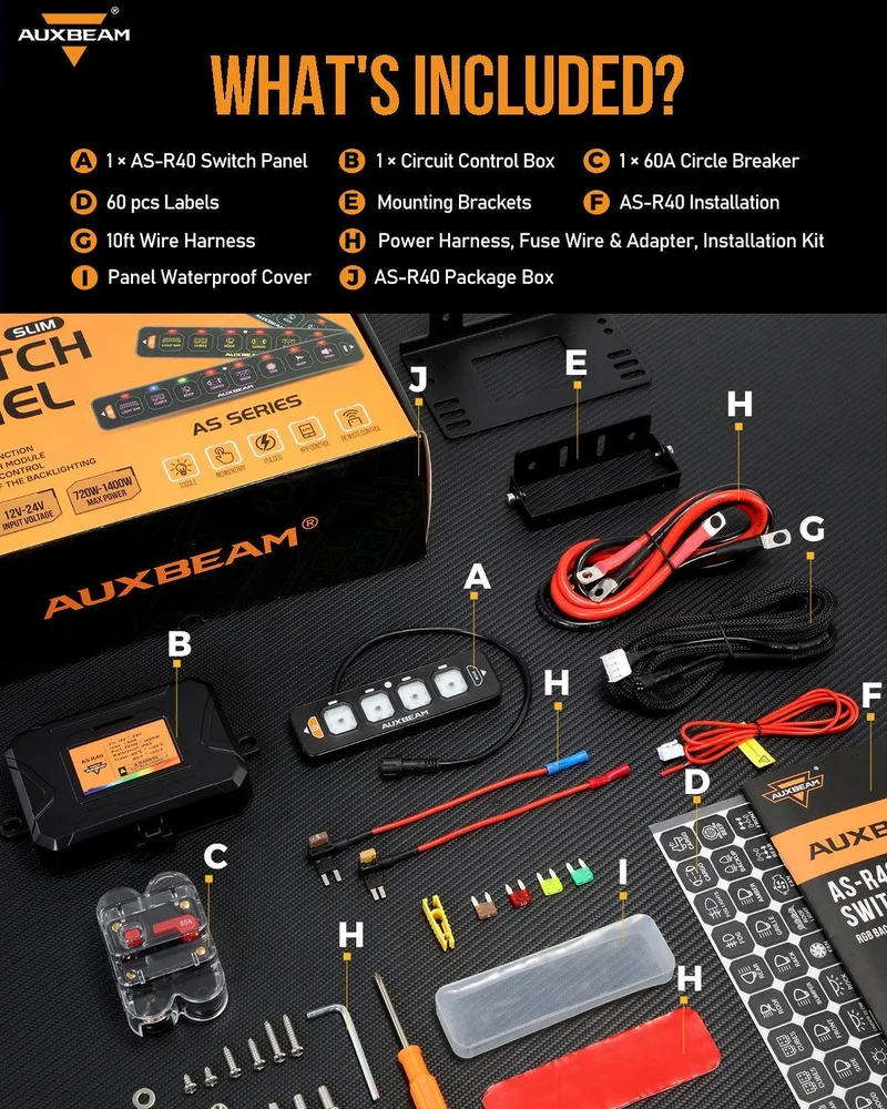 Panneau de commande Auxbeam 4 voies / Slimline