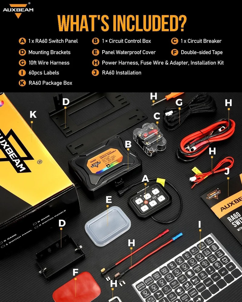 Panneau de commande Auxbeam à 6 voies
