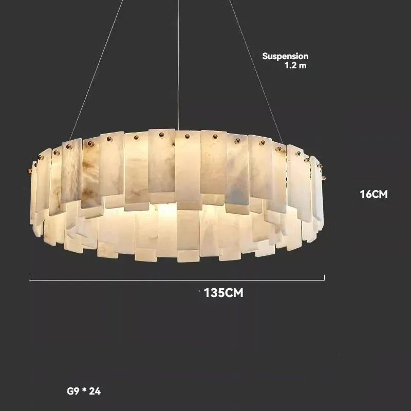 Lustre En Marbre Blanc Design Moderne Pour Salon