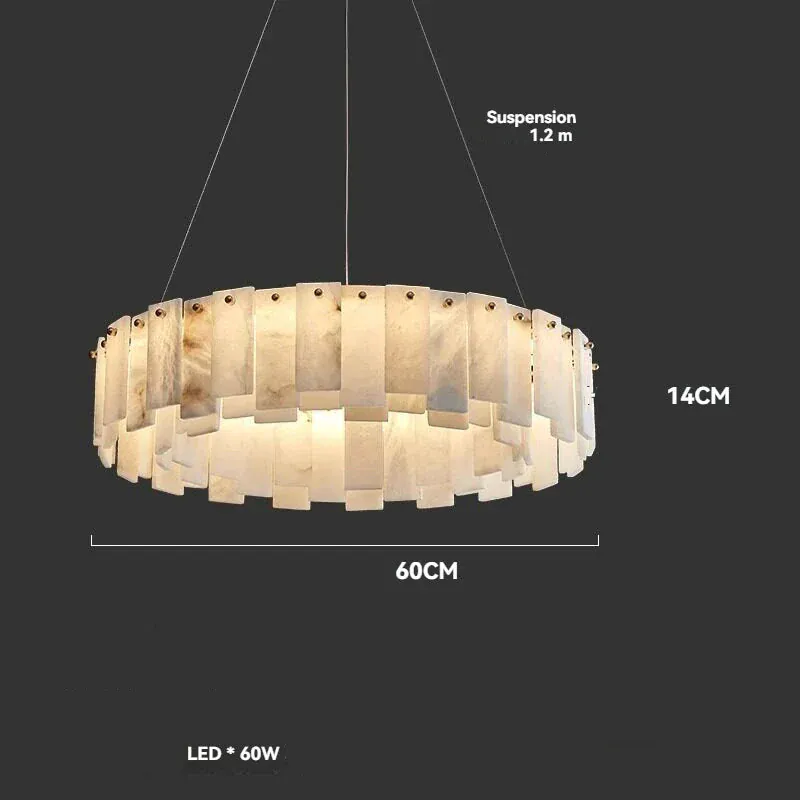 Lustre En Marbre Blanc Design Moderne Pour Salon