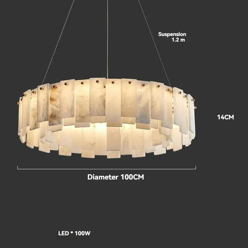Lustre En Marbre Blanc Design Moderne Pour Salon