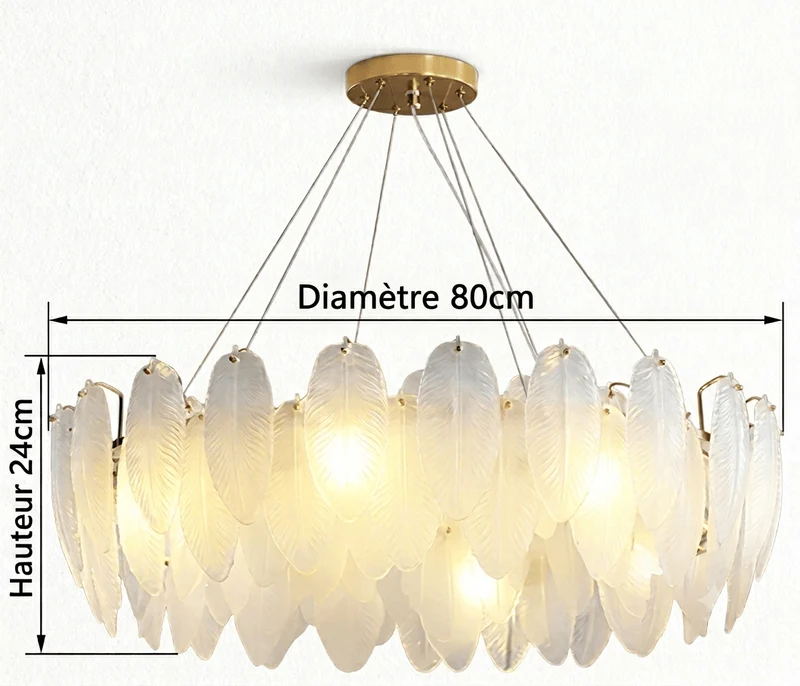 Lustre Blanc Moderne Dimmable Pour Salon