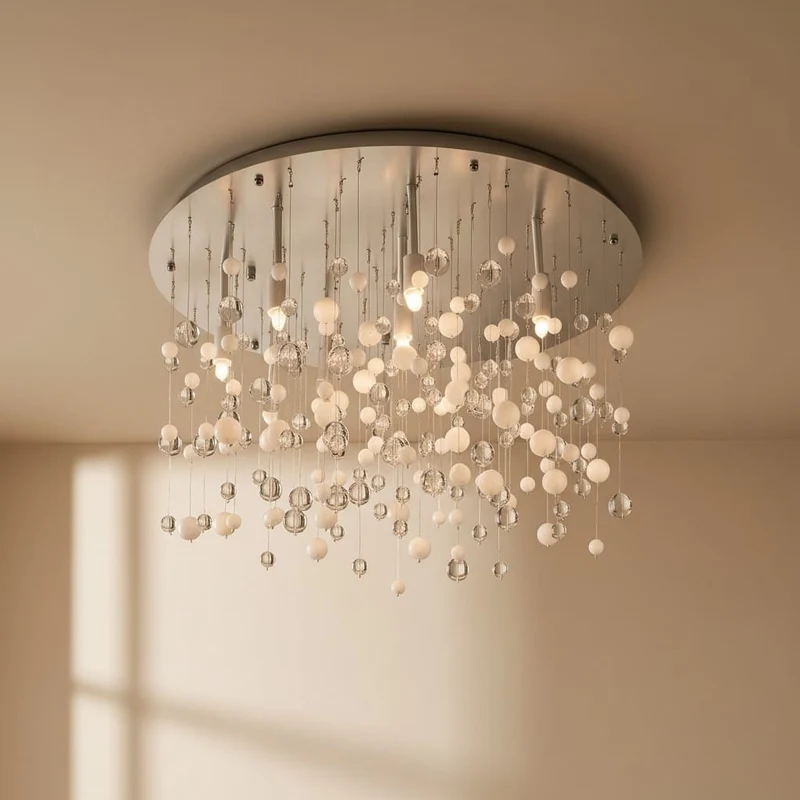 Plafonnier Design avec Gouttes Suspendues