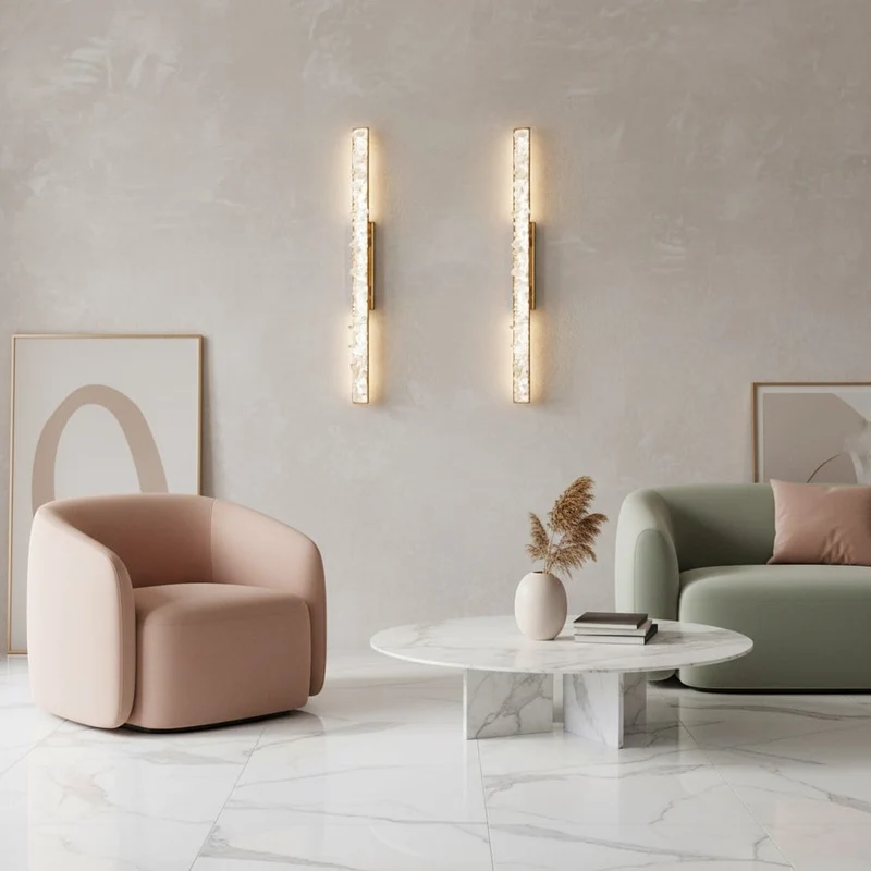 Applique murale LED cristal naturel