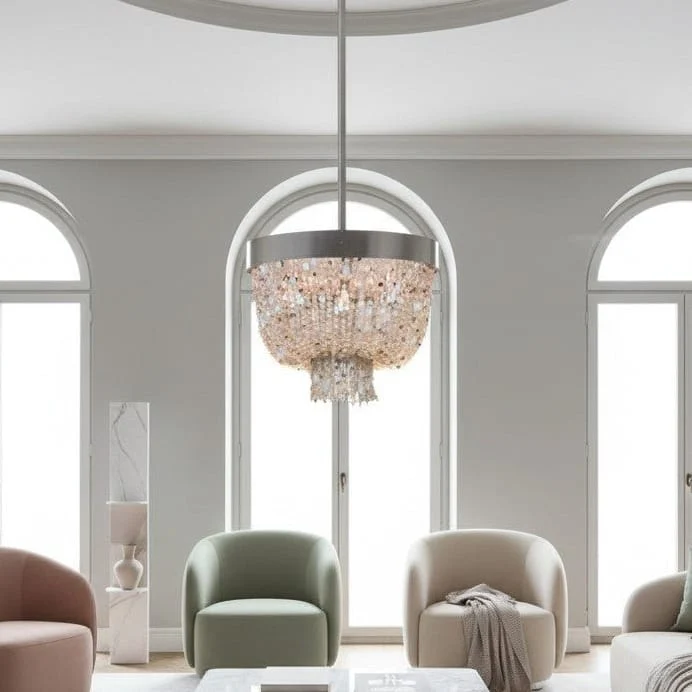 Lustre vintage doré calcite naturelle