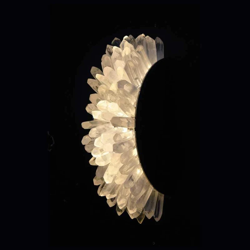 Applique murale demi-cercle quartz blanc