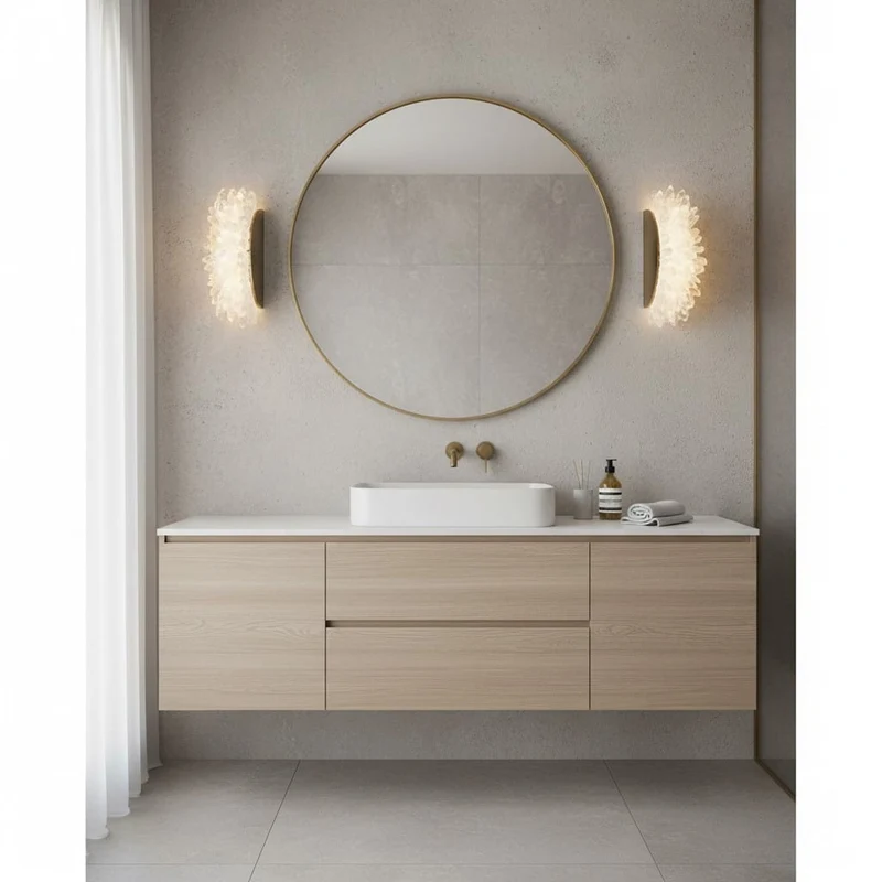 Applique murale demi-cercle quartz blanc