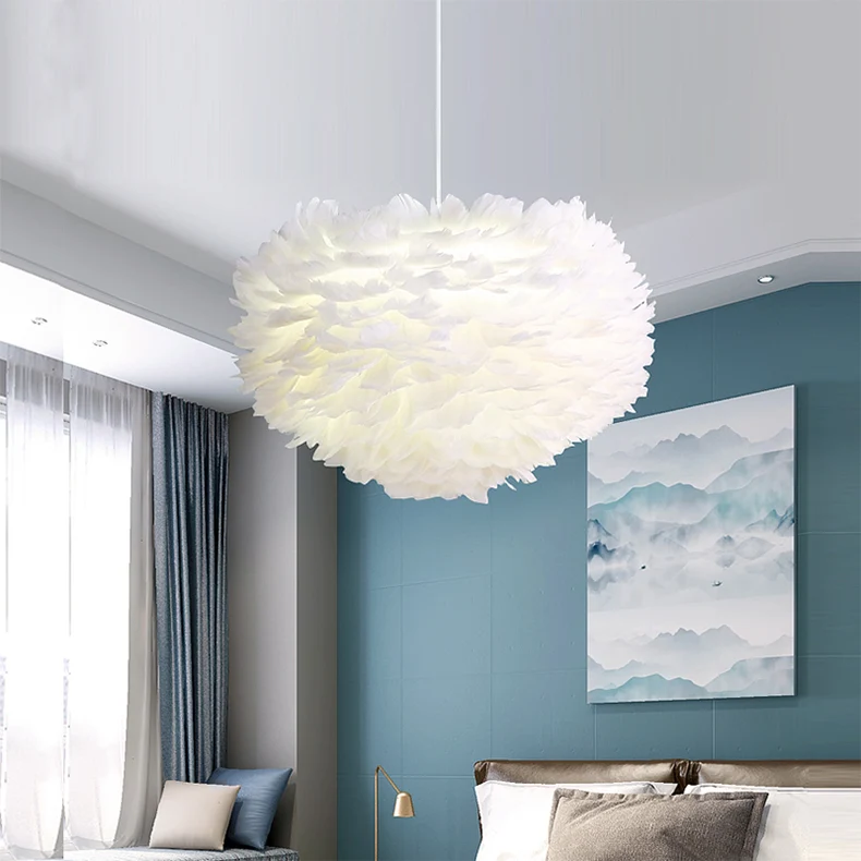 Lustre Boule Plume Struzzo