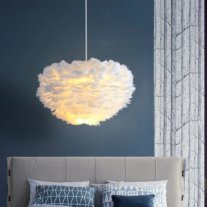 Lustre Boule Plume Struzzo