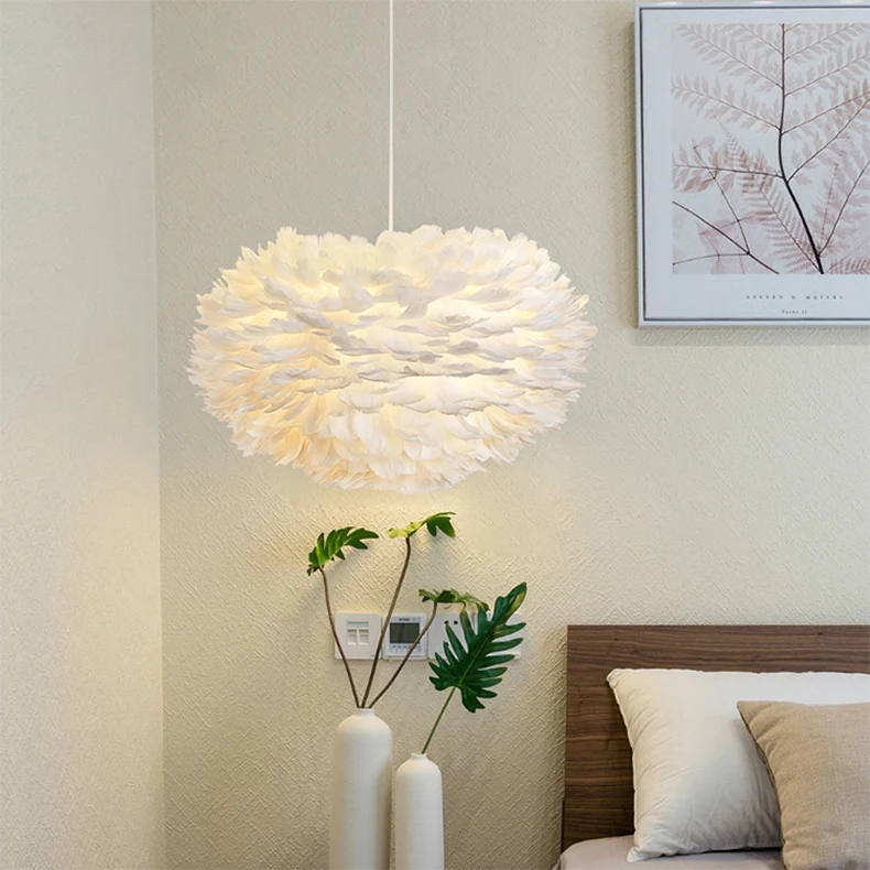 Lustre Boule Plume Struzzo