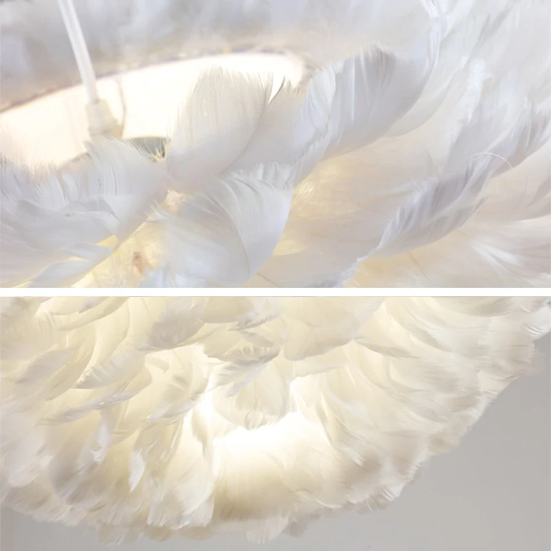 Lustre Boule Plume Struzzo