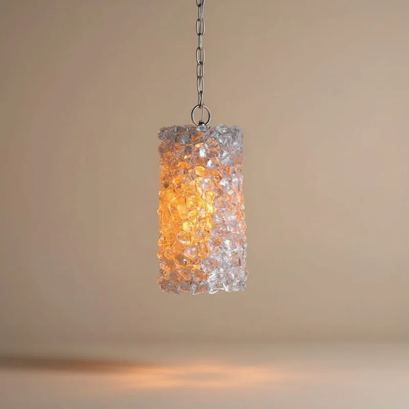 Suspension cristal de roche naturel