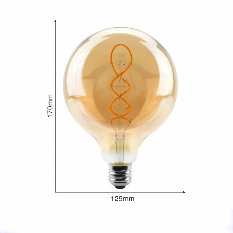 Ampoule LED G125 Filament Culot E27 (Ambrée)