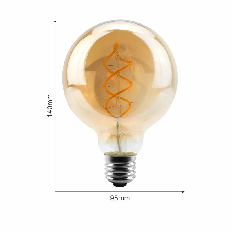 Ampoule LED G95 Filament Culot E27 (Ambrée)