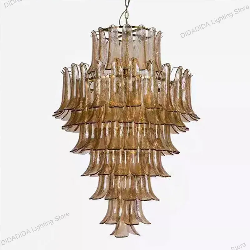 Lustre Dimmable Blanc au Style Italien en Verre