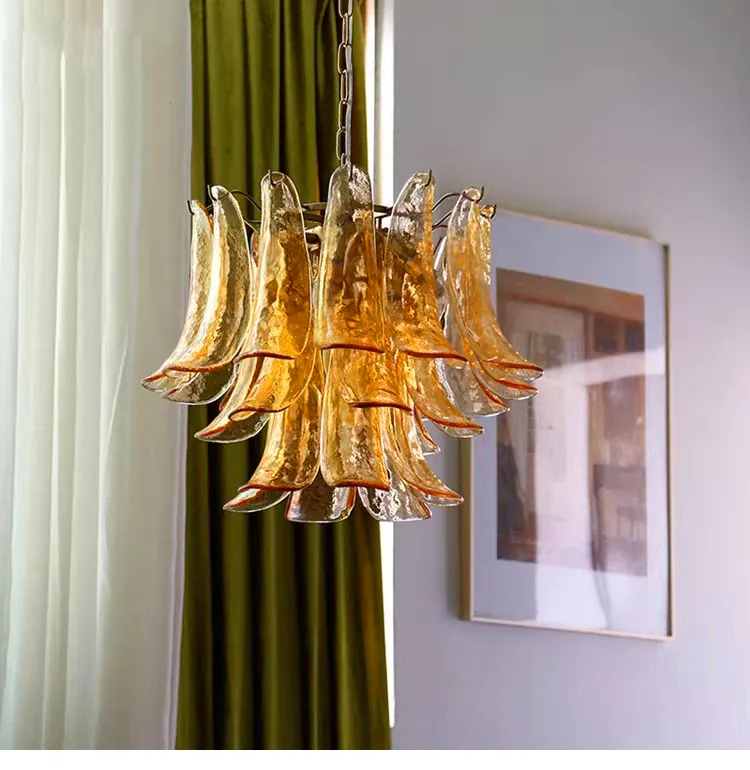Lustre Verre Ambre Style Vintage pour Cuisine
