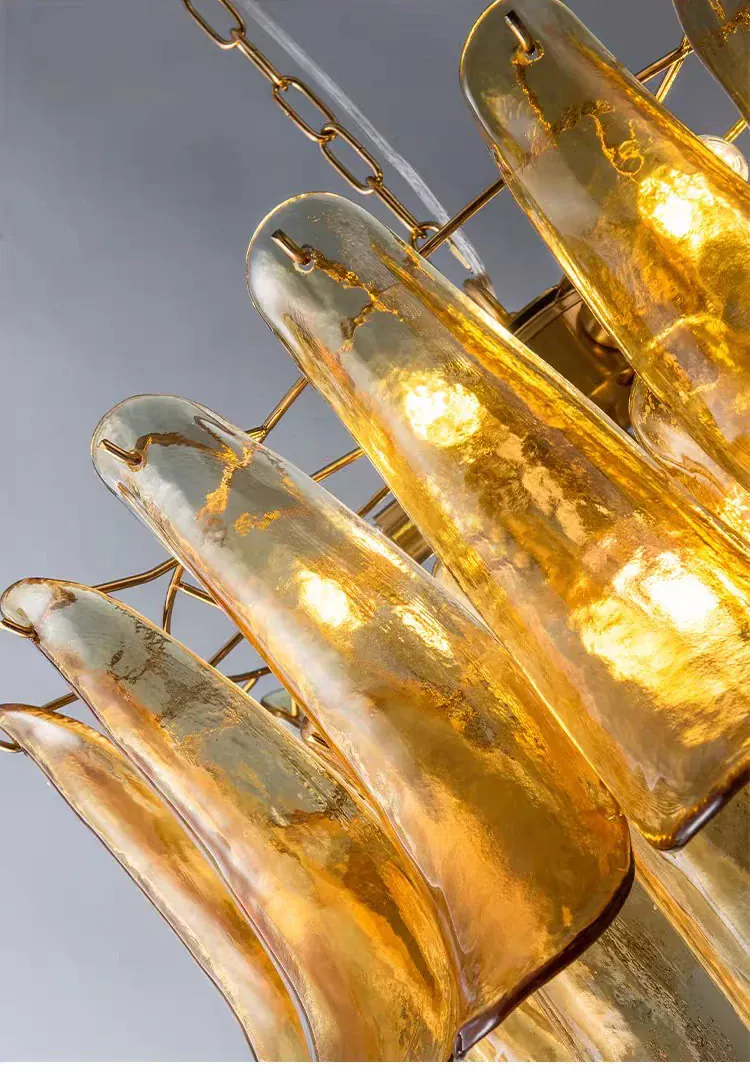 Lustre Verre Ambre Style Vintage pour Cuisine