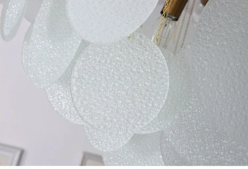 Plafonnier Lustre en Verre Blanc