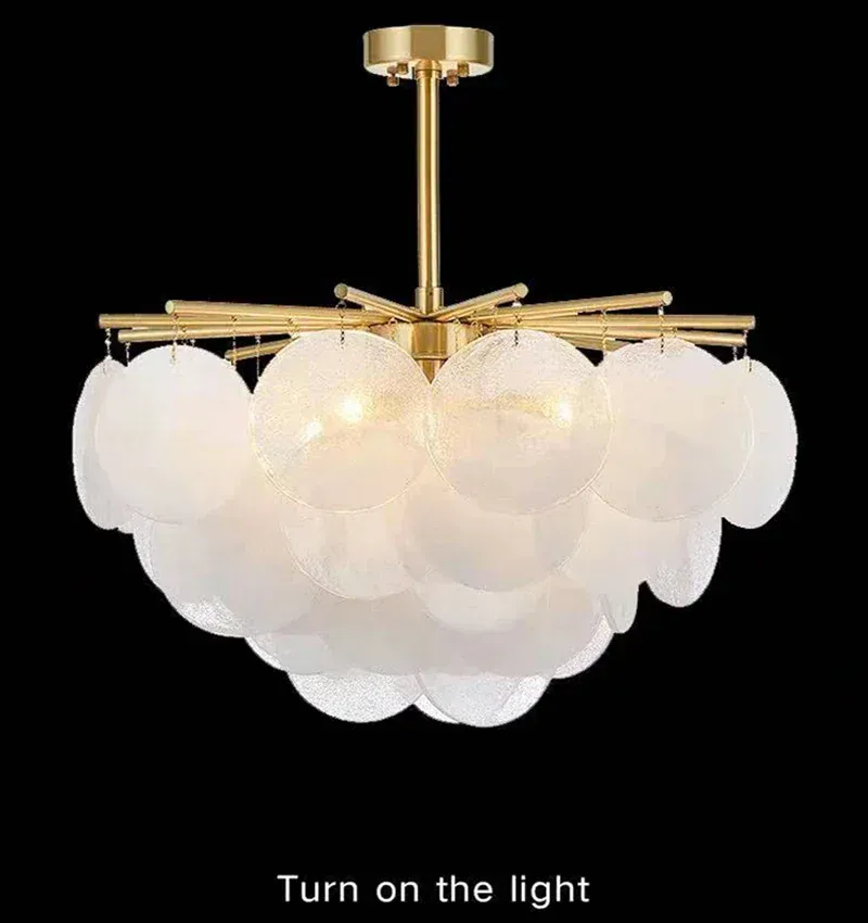 Plafonnier Lustre en Verre Blanc