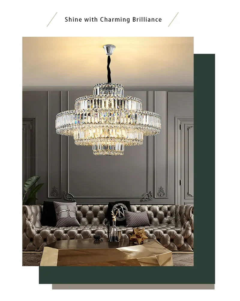 Lustre en Verre pour Salle Luxe